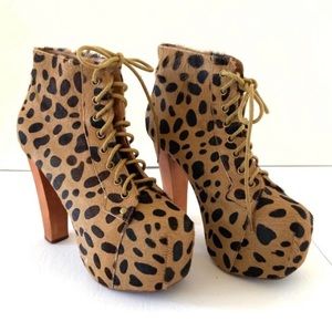 Jeffery Campbell Fur Leopard Print Litas